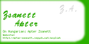 zsanett apter business card